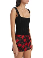 Rib-Knit Scoopneck Corset