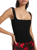 Rib-Knit Scoopneck Corset