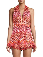 Clarissa Zigzag Halter Minidress