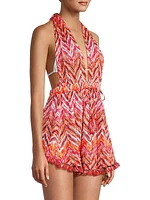 Clarissa Zigzag Halter Minidress