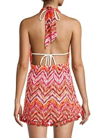 Clarissa Zigzag Halter Minidress