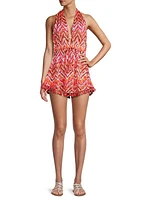 Clarissa Zigzag Halter Minidress