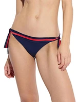 Striped Side-Tie Bikini Bottom