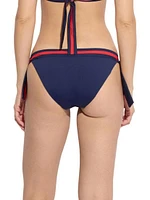 Striped Side-Tie Bikini Bottom