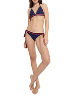 Striped Side-Tie Bikini Bottom