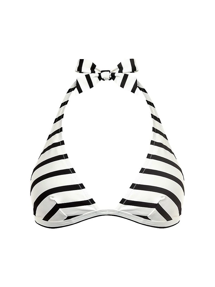 Striped Halter Bikini Top