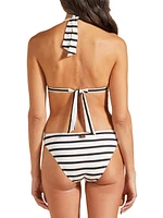 Striped Halter Bikini Top