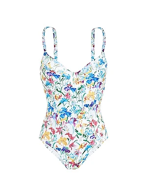 Happy Flowers Underwire One-Piece Swimsuit