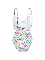 Happy Flowers Underwire One-Piece Swimsuit