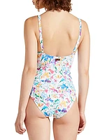 Happy Flowers Underwire One-Piece Swimsuit