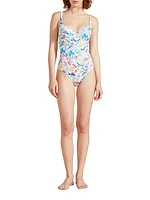 Happy Flowers Underwire One-Piece Swimsuit