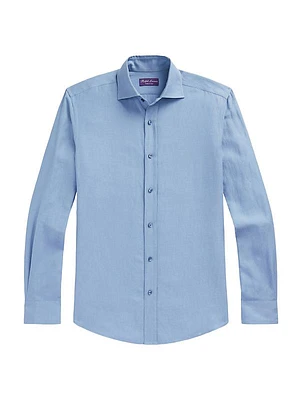 Linen & Silk-Blend Button-Front Shirt