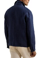 Burnham Linen-Silk Woven Jacket