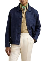 Burnham Linen-Silk Woven Jacket