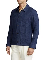 Burnham Linen-Silk Woven Jacket