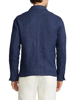 Burnham Linen-Silk Woven Jacket