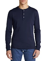 Textured Cotton-Silk Henley Shirt