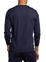 Textured Cotton-Silk Henley Shirt