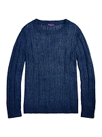 Silk-Linen Rib-Knit Sweater