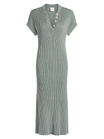 Aria Ribbed Cotton Midi-Dress