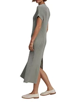 Aria Ribbed Cotton Midi-Dress