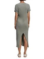 Aria Ribbed Cotton Midi-Dress