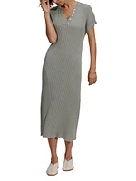 Aria Ribbed Cotton Midi-Dress