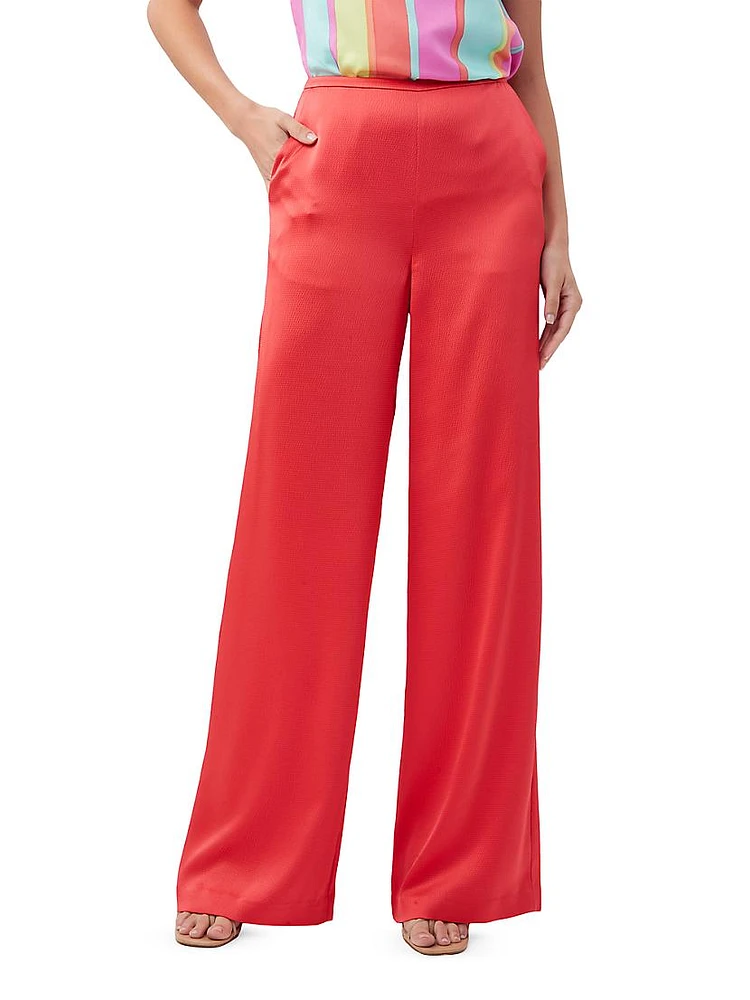 Tavia Wide-Leg Crepe Pants