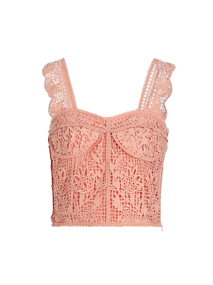 Guipure Lace Crop Top