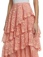 Guipure Lace Tiered Skirt