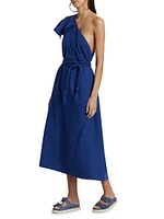 Leaf One-Shoulder Midi Dress