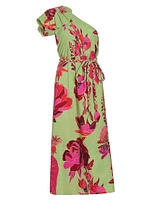 Fresh Garden One-Shoulder Midi Dress