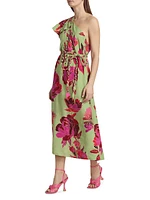 Fresh Garden One-Shoulder Midi Dress