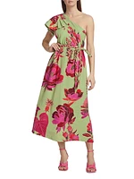 Fresh Garden One-Shoulder Midi Dress