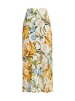 Favorite Floral High-Waist Midi-Skirt