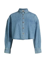 Boyfriend Denim Crop Shirt