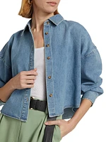 Boyfriend Denim Crop Shirt