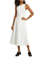 Arlet Cotton-Blend Stretch Twill Sleeveless Midi-Dress