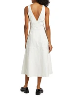 Arlet Cotton-Blend Stretch Twill Sleeveless Midi-Dress