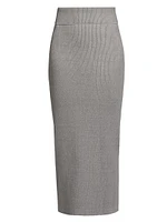 Willow Silk & Cotton Rib-Knit Midi-Skirt