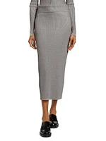 Willow Silk & Cotton Rib-Knit Midi-Skirt