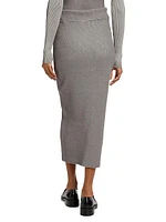 Willow Silk & Cotton Rib-Knit Midi-Skirt