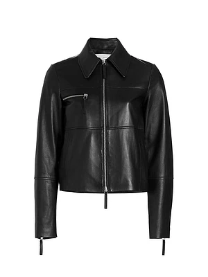 Annabel Leather Zip Jacket