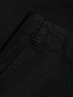 Cotton Twill Tapered Crop Pants