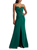 Sweetheart Slit-Front Gown