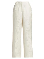 Pebble Gates Wide-Leg Jacquard Pants