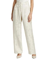 Pebble Gates Wide-Leg Jacquard Pants