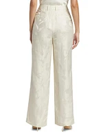 Pebble Gates Wide-Leg Jacquard Pants