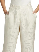 Pebble Gates Wide-Leg Jacquard Pants