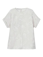 Pebble Heathered Linen-Blend Blouse